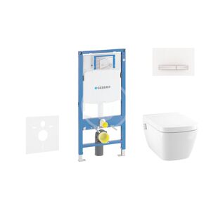 GEBERIT Duofix Modul pro závěsné WC s tlačítkem Sigma50, alpská bílá + Tece One sprchovací toaleta a sedátko, Rimless, SoftClose 111.300.00.5 NT8