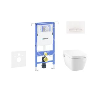 GEBERIT Duofix Modul pro závěsné WC s tlačítkem Sigma50, alpská bílá + Tece One sprchovací toaleta a sedátko, Rimless, SoftClose 111.355.00.5 NT8