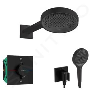 HANSGROHE Sprchový set s termostatem pod omítku, s tělesem, průměr 25 cm, 3 proudy, matná černá SANI21HHH407