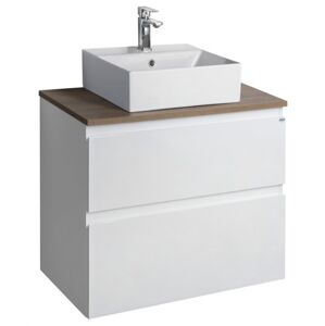 ALTAIR sestava koupelnové skříňky s umyvadlem, š. 67,6 cm, bílá/dub emporio