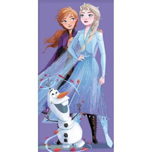 Carbotex Dětská osuška Ledové Království Elsa Anna a Olaf, 70 x 140 cm