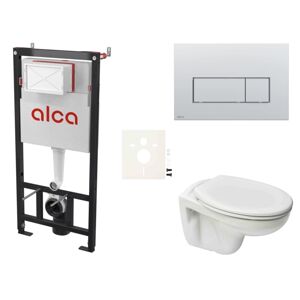 Cenově zvýhodněný závěsný WC set Alca do lehkých stěn / předstěnová montáž+ WC S-Line S-line Pro SIKOASP9