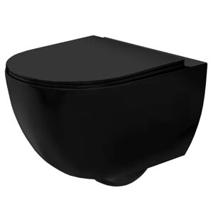 Bliss CURT mini RIMLESS WC mísa závěsná včetně sedátka, černá mat